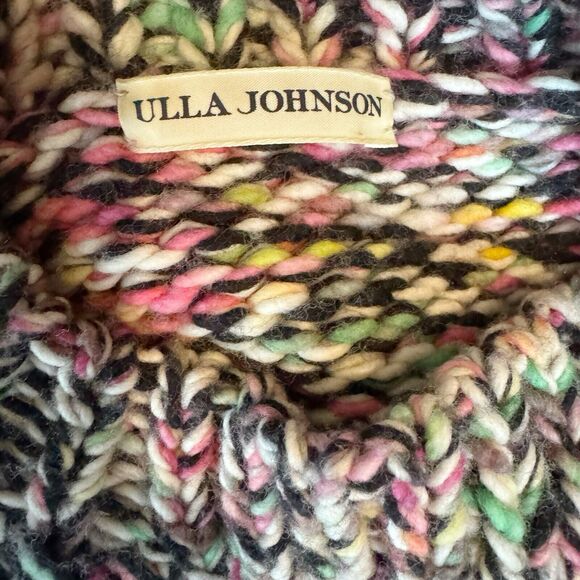 Ulla Johnson Rhea Multicolor Chunky Knit Sweater with Puff Sleeves Crew Neck XS - Picture 5 of 9
